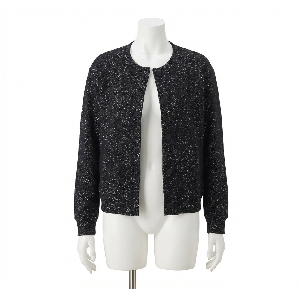 NEW SPANX ponte bomber jacket in black herringbone